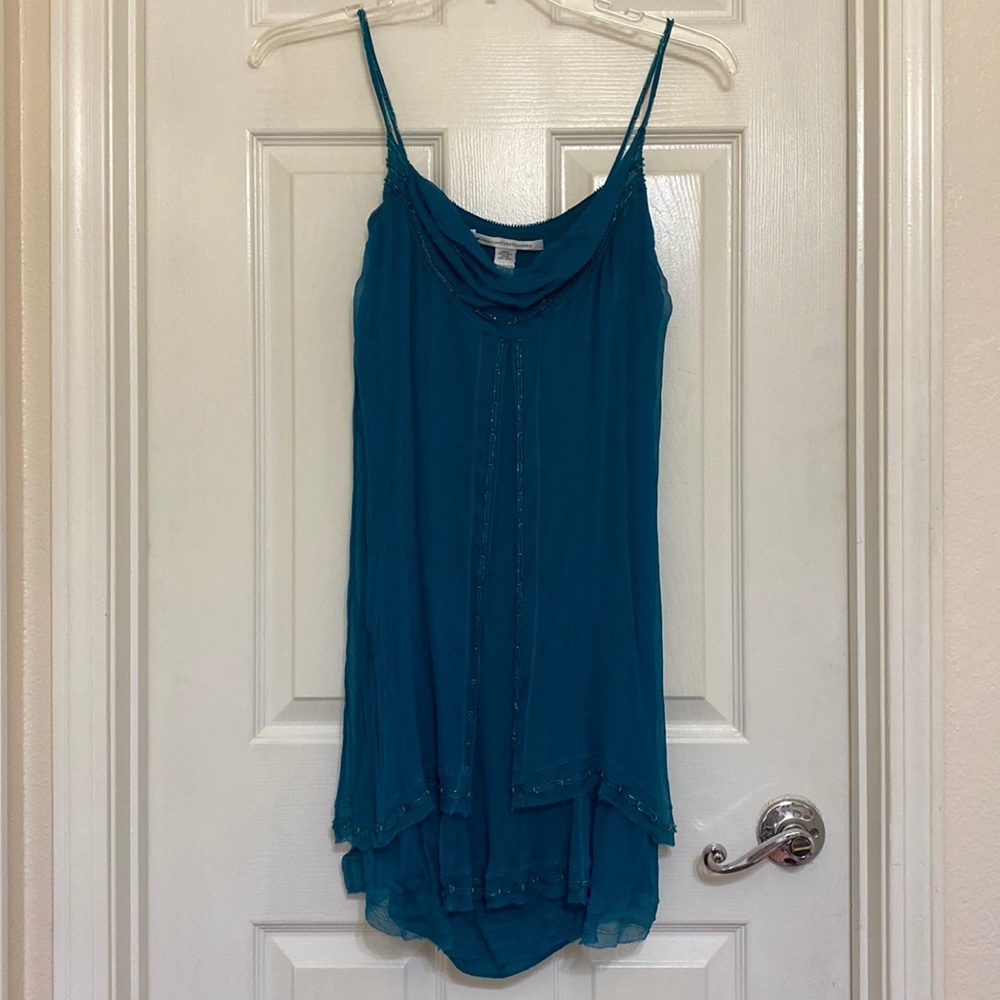 Blue silk Diane von Furstenberg designer dress